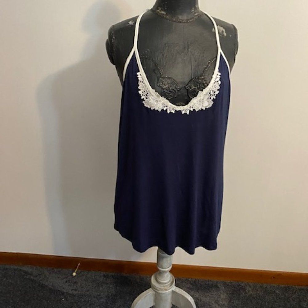 I Collection Navy Pajama top, size 1X